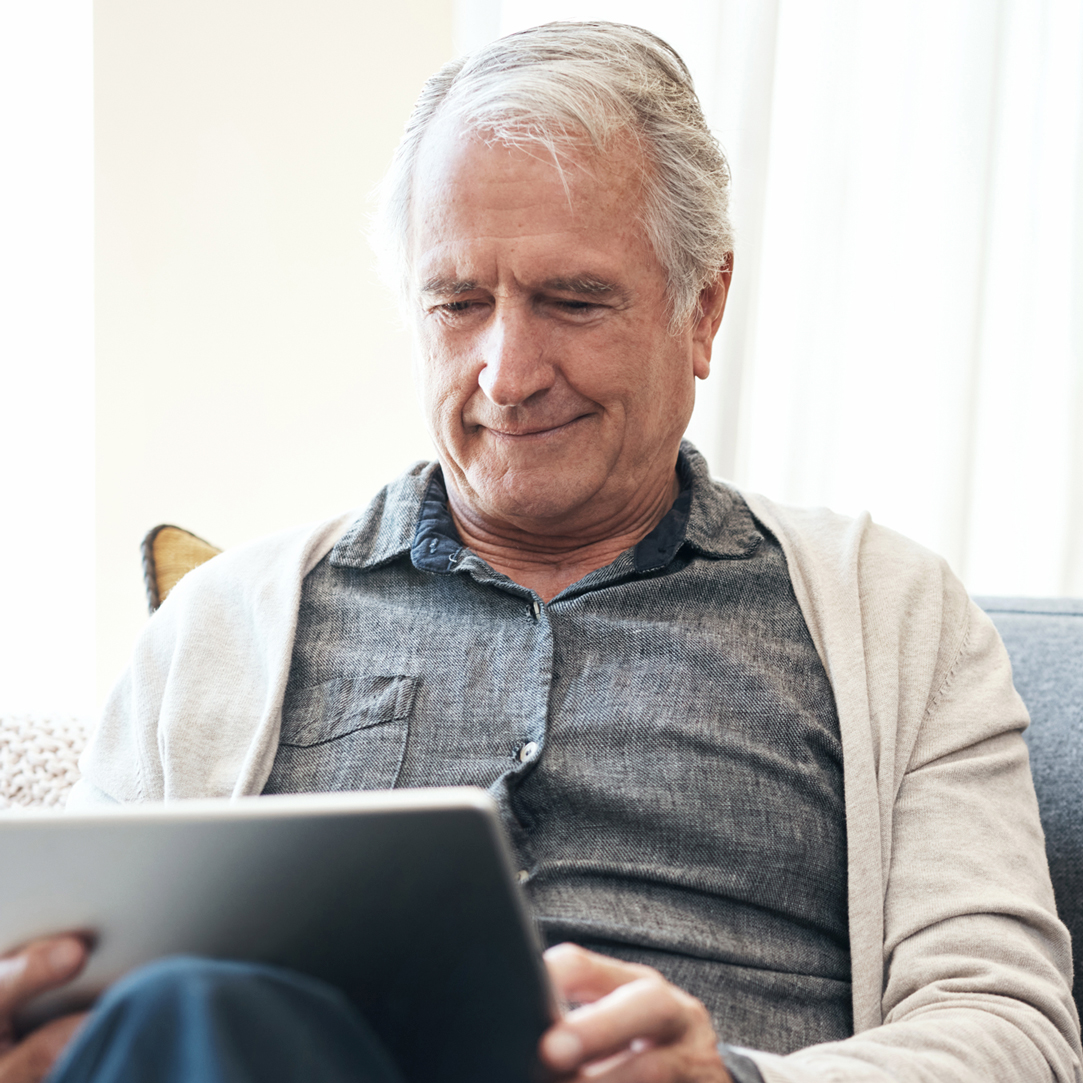 Man with tablet